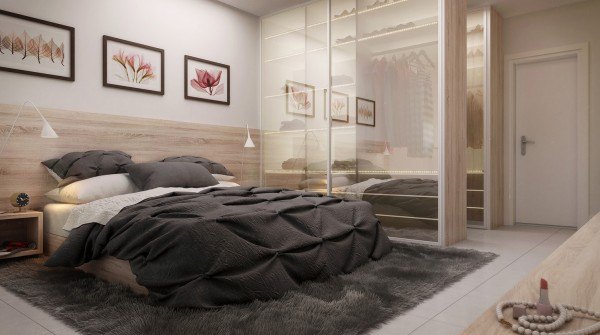 This lovely bedroom has elements of indulgence - including a touchably textured duvet and barefoot-friendly rug - but still manages an overall feeling of zen.