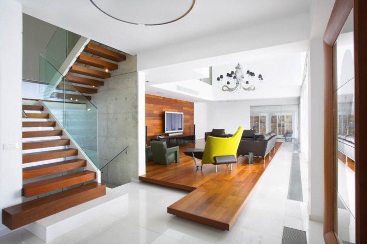 Luxury modern interior design with wood.