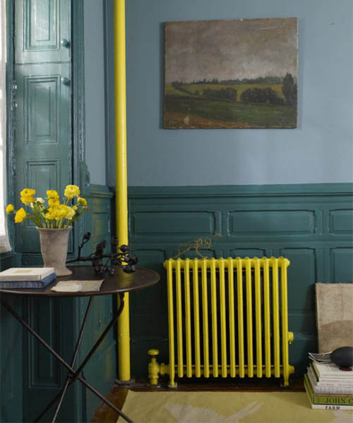 painting cast iron radiator yellow color