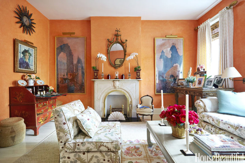 Bright Orange and paint color ideas for living room walls