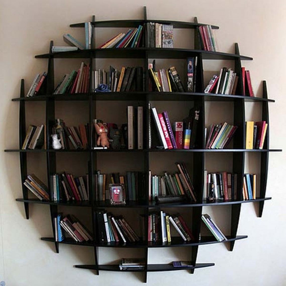 Excellent examples of a wall mounted bookshelves - Interior Design
