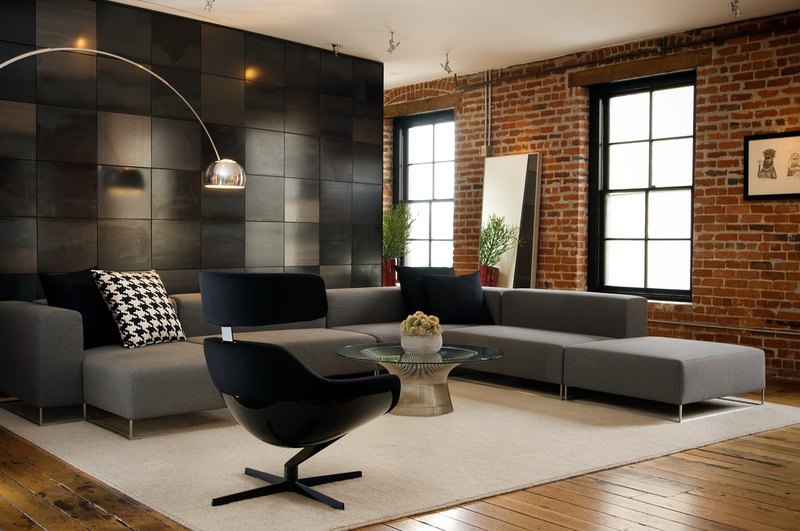Brick Loft Living Room Decoration Idea