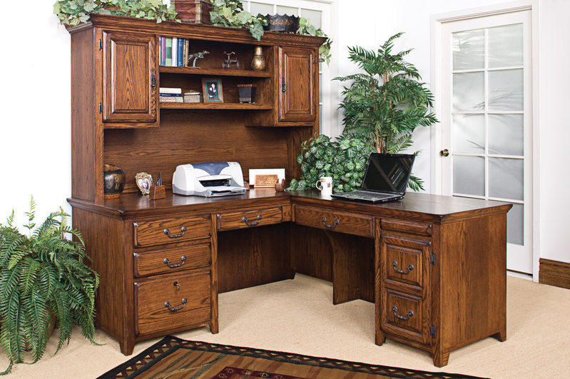 l shaped desk with hutch