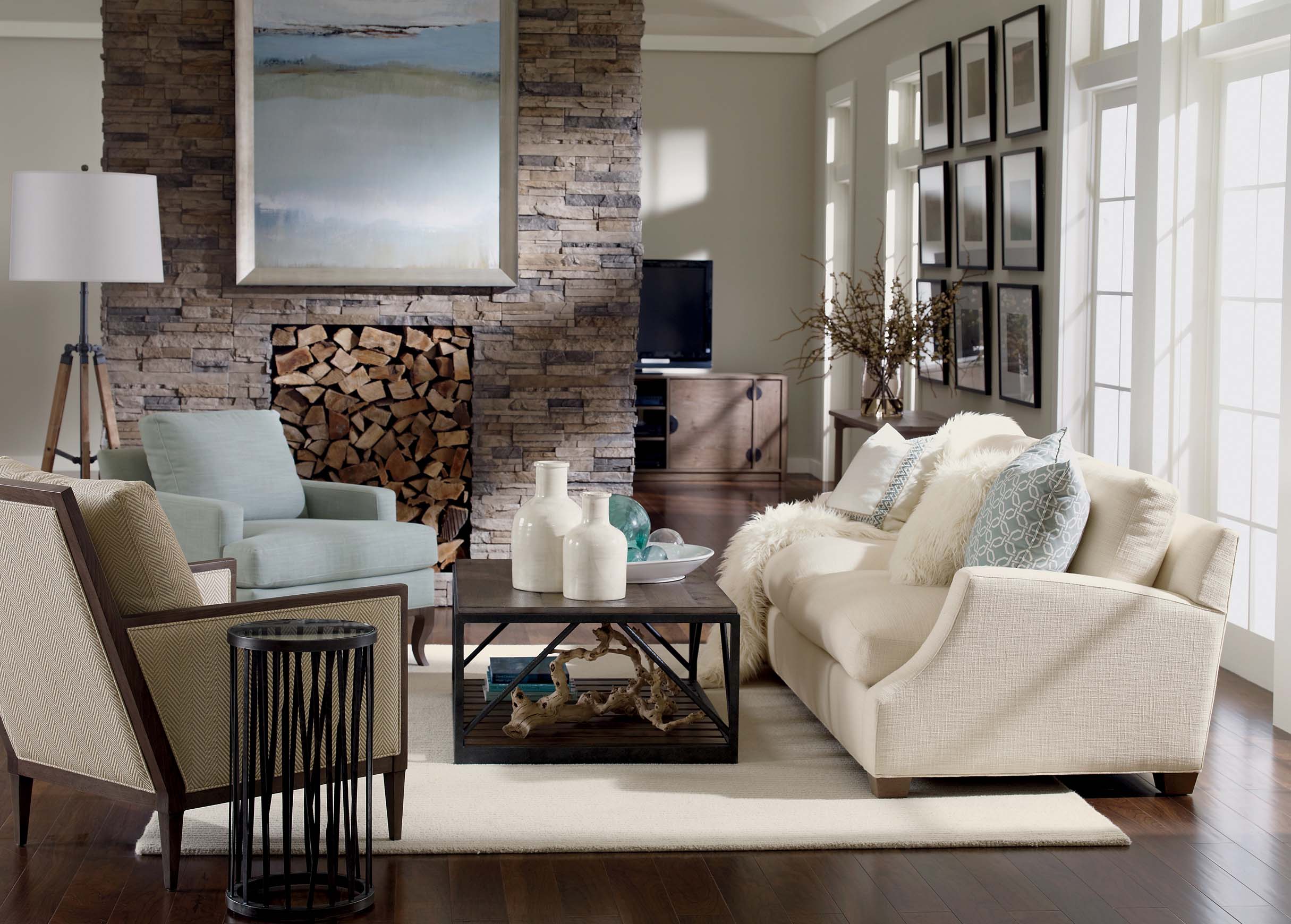 contemporary shabby chic living room