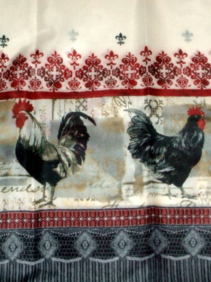 curtains kitchen rooster themed decor complete swag chickens kitchens chicken tiers treatment window roosters ecrater red country charm themes tuscan