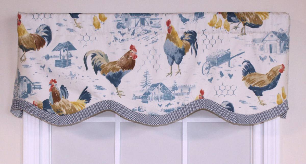 rooster design kitchen curtains