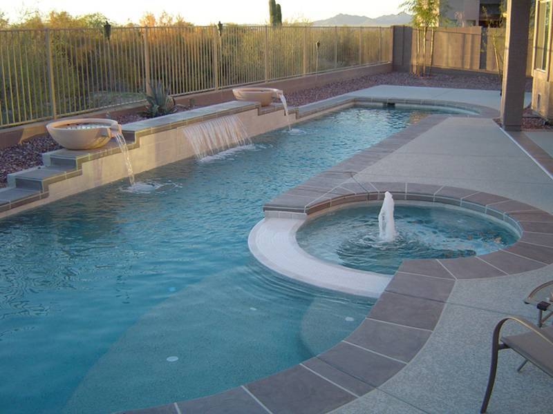 Simple Modern Pool Waterfall Designs for Small Space