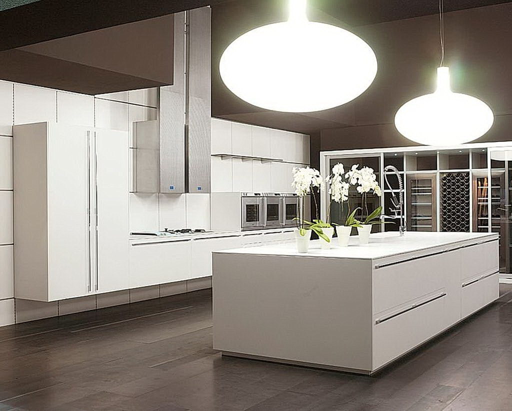 white handleless gloss kitchens