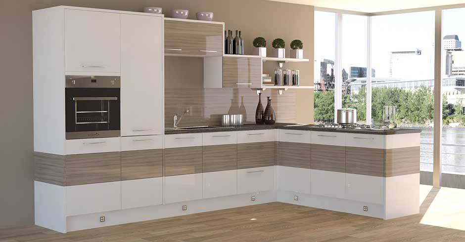 gloss kitchen wood interior design