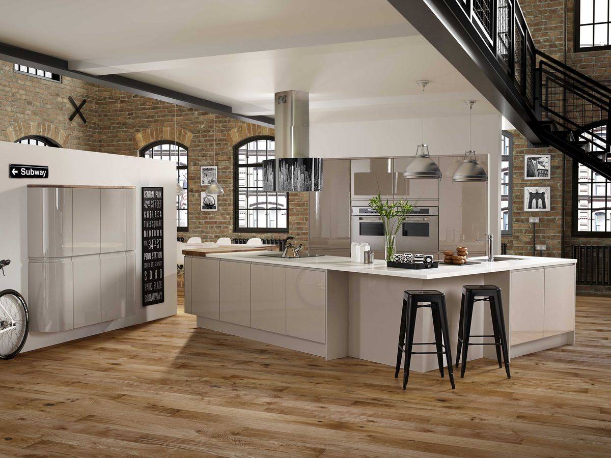 rustic contemporary high gloss kitchen