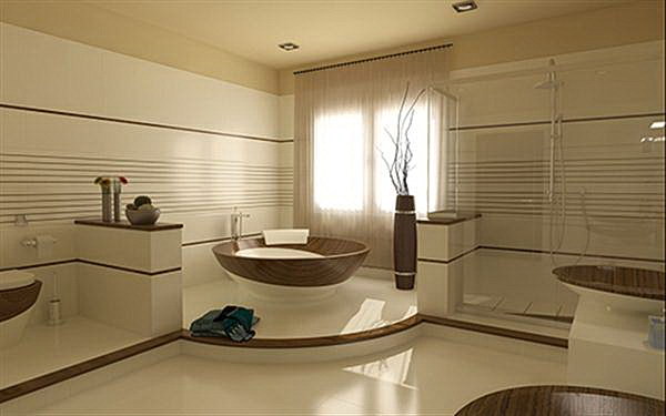 contemporary bathroom designs with natural colors - Interior Design ...