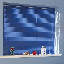 navy blue venetian blinds