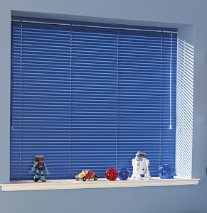 navy blue venetian blinds