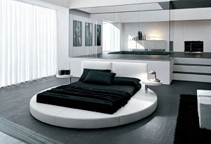 Black and white bedroom design