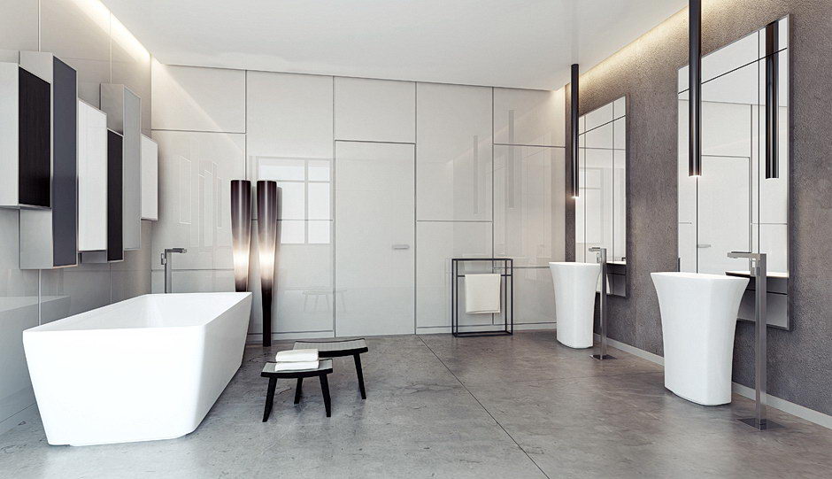 Contemporary bathroom layout