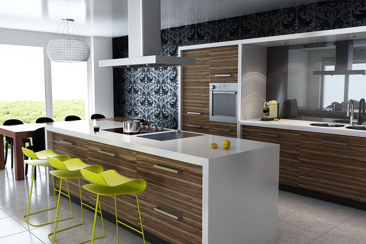 Spacious Contemporary Kitchens