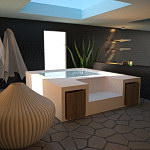 Soaking Tub Inspires Zen Bathroom