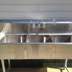 Stainless steel utility sink in kitchen commercial