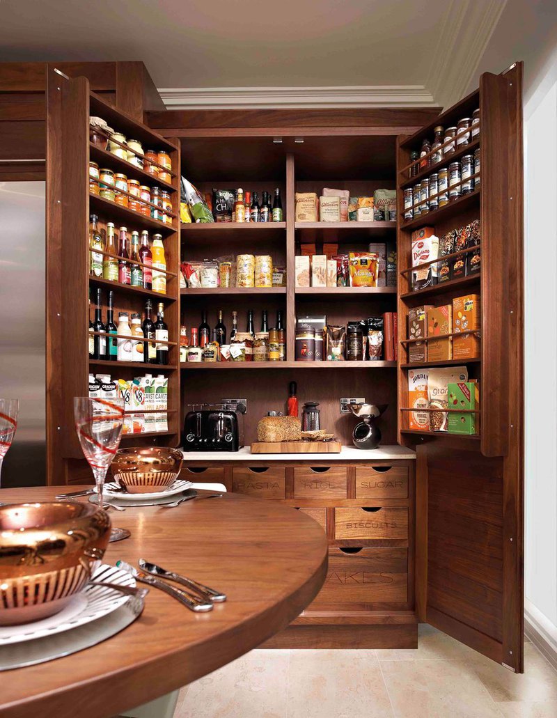 Corner kitchen pantry cabinet