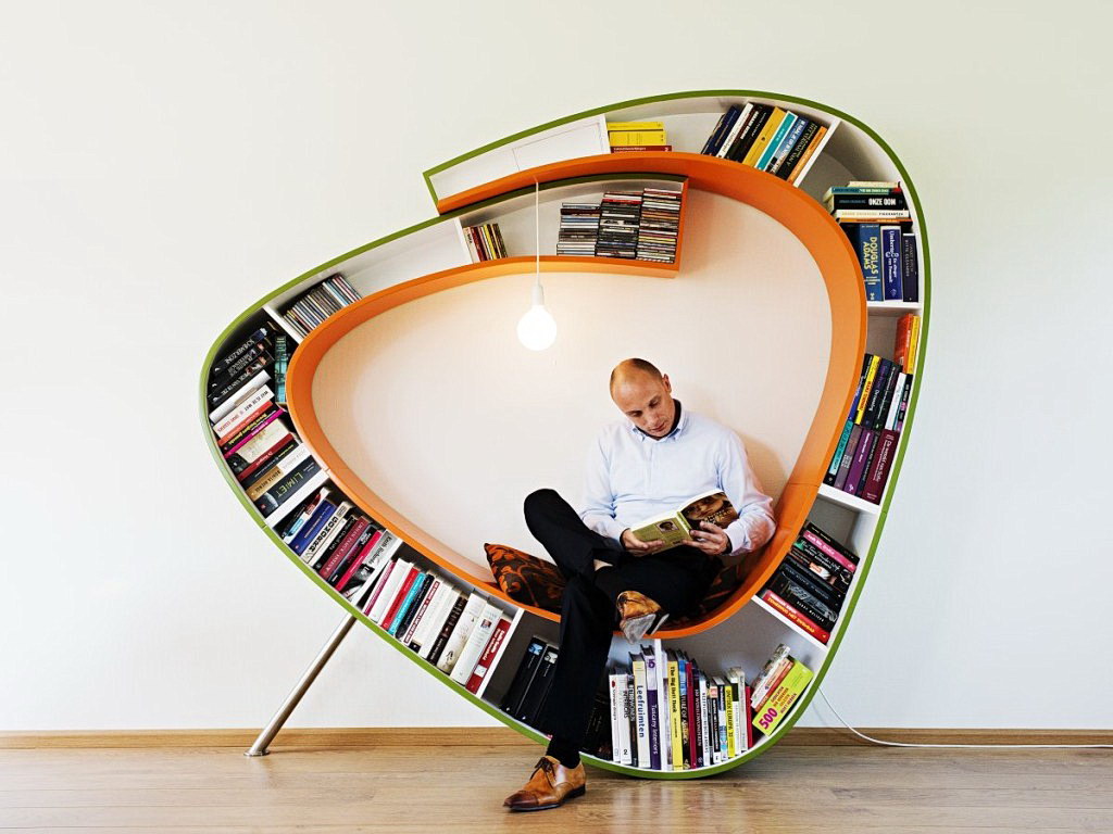 Futuristic modern bookcase