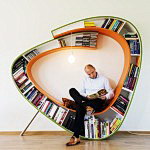 Futuristic modern bookcase