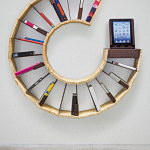 Modern bookcase colored