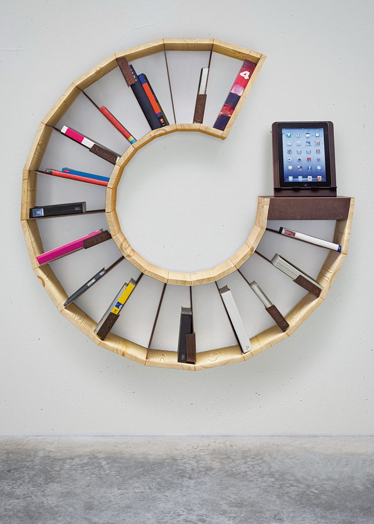 Modern bookcase colored