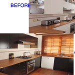 before and after photos of kitchen cabinet refacing