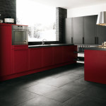 black and red kitchen cabinets