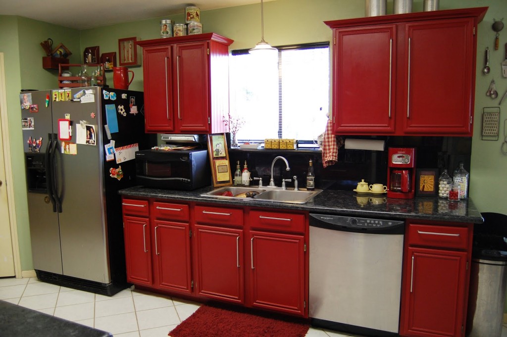 red and black kitchen