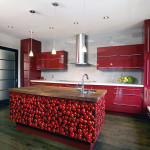red and white kitchens