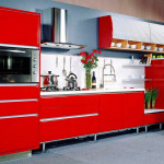 red gloss kitchen