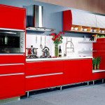 red gloss kitchen