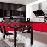 red kitchen appliances