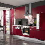 red kitchen island