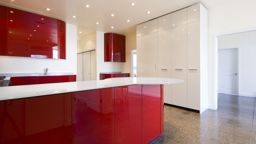 red kitchen tiles