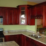 red kitchen worktop