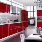 white and red kitchen