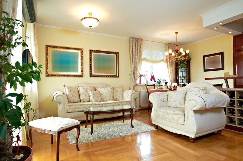 traditional living room parquet wood floor