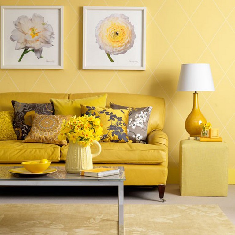 All Yellow Living Room Colour Ideas