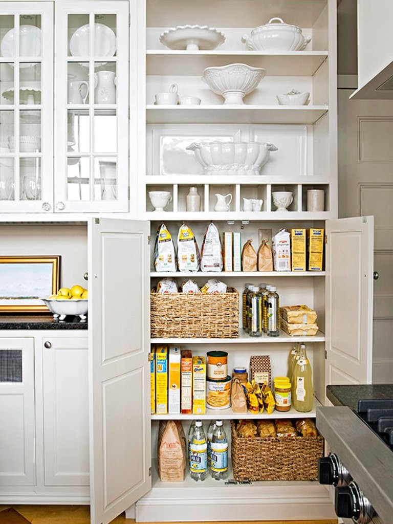 Classy White Kitchen Pantry