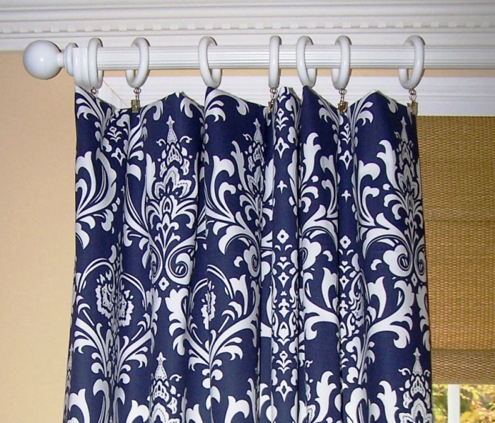 Navy Patterned Curtains
