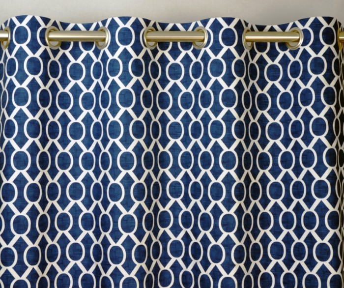 Navy and Coral Shower Curtain Navy and Coral Shower Curtain