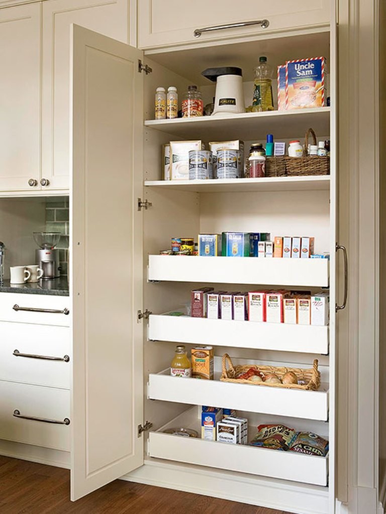 Spacious White Kitchen Pantry