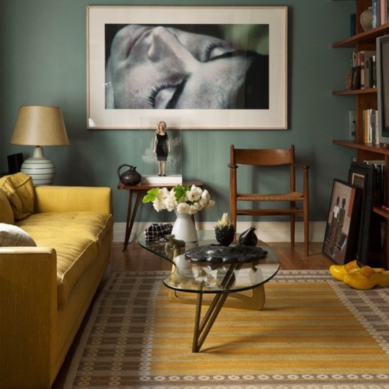 Teal and Yellow in living room colour ideas