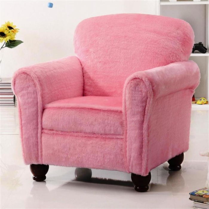 Upholstered Pink Accent Chair