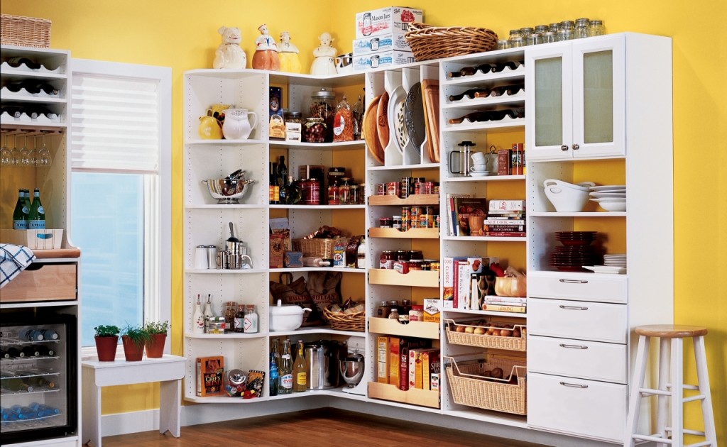 Well Organized White Kitchen pantry