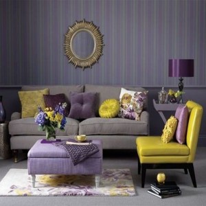Yellow and Purple Living Room