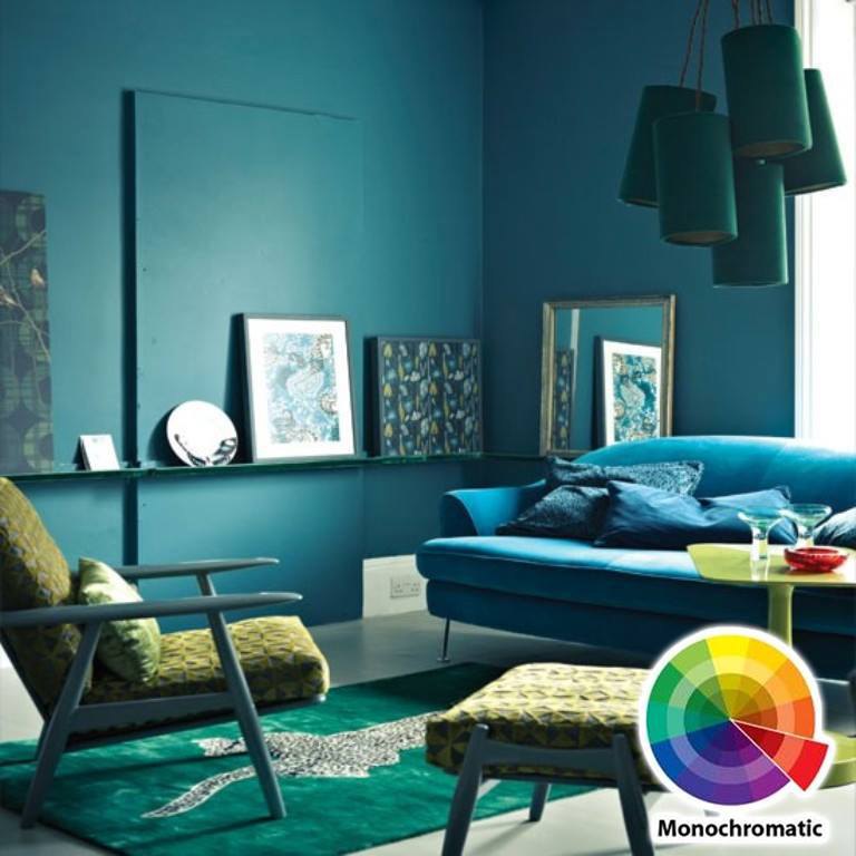 Living Room Colour Ideas with Monochromatic-Tonal Color Scheme