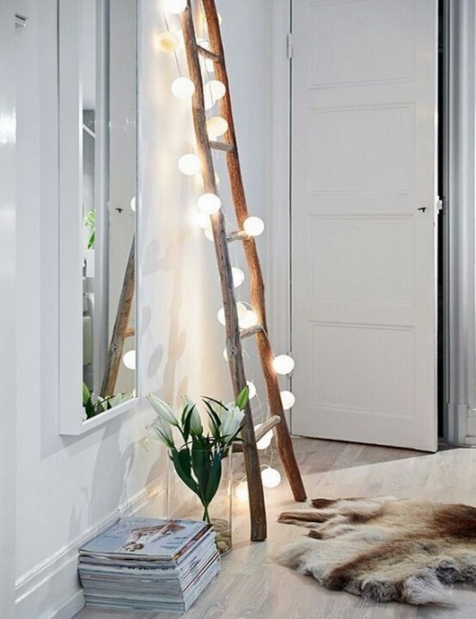 Old Ladder as a Unique Decorative Moment in the Hallway Old Ladder as a Unique Decorative Moment in the Hallway